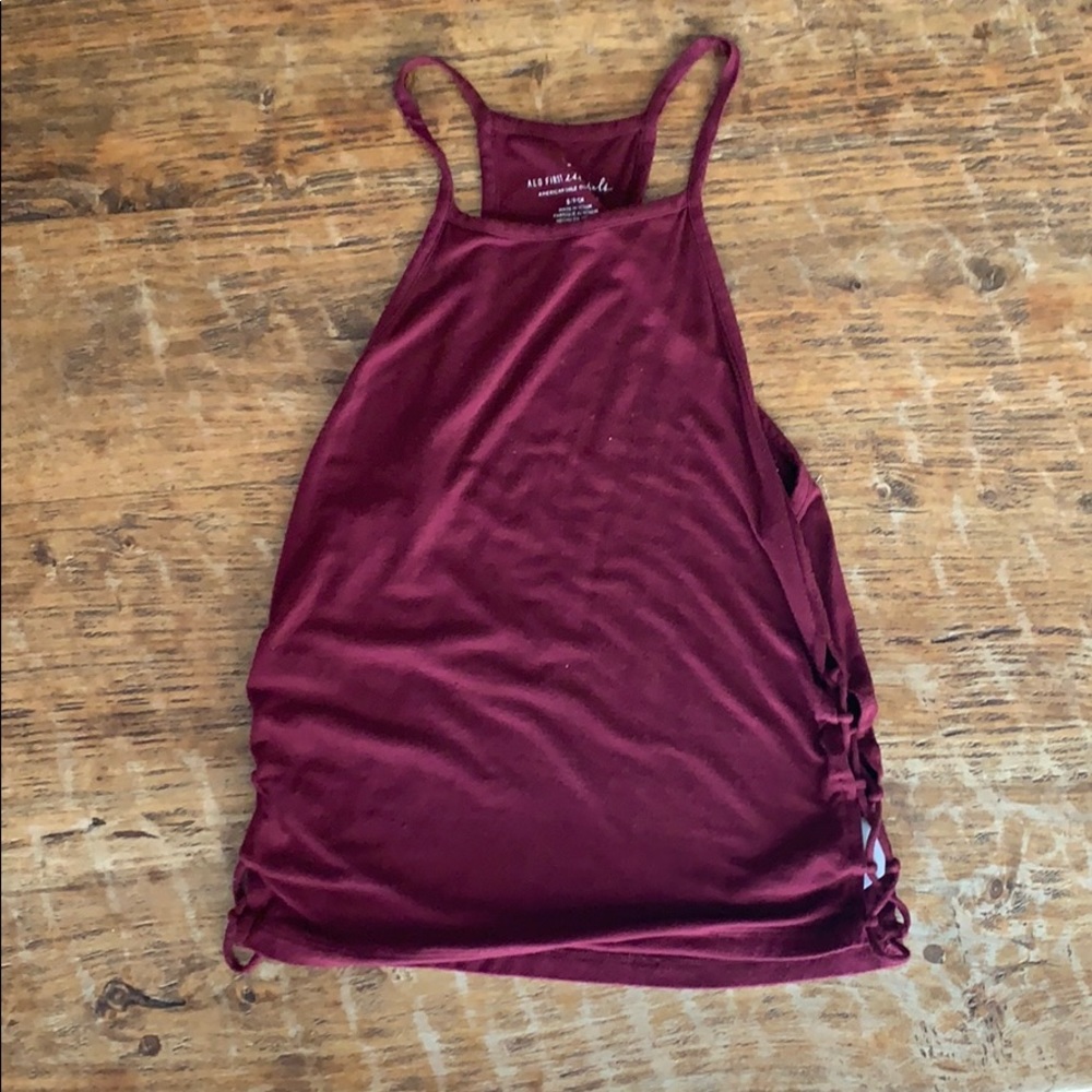 AMERICAN EAGLE MAROON SIDE LACE UP TANK
